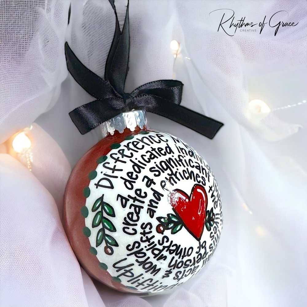 Difference Maker Christmas Ornament, Hand-Painted Acrylic Holiday Gift, Handmade